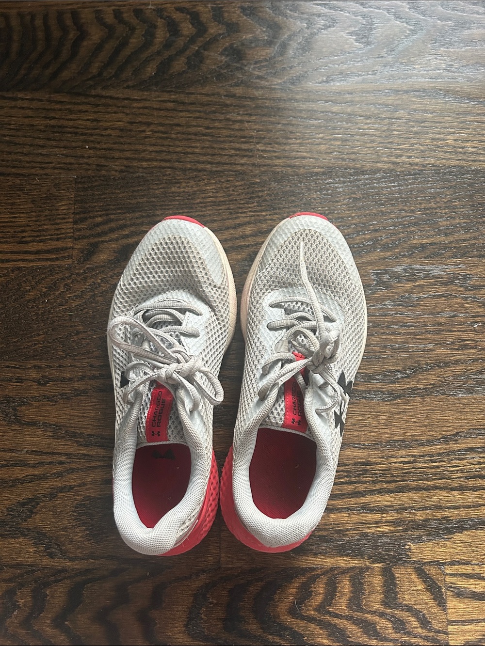 Under Armour Kids White & Red Mesh Sneakers